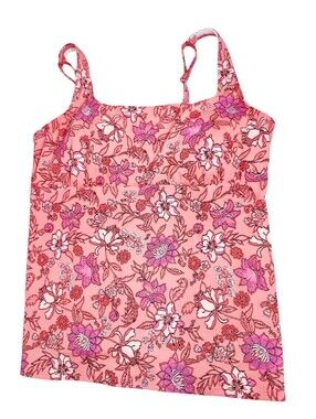Lands End Floral Print Tankini Top 16